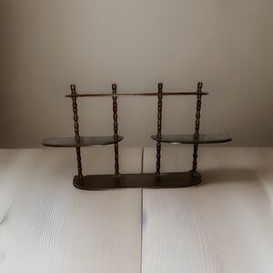 Vintage Wall Mounted 3 Tier Wooden Spindle Knick Knack Shelf  Spindles